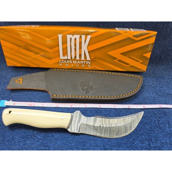 Hunting Bowie Knife 9 Inch Custom Made Forged Damascus Blade LMK Knives #7624 - Picture 1 of 7